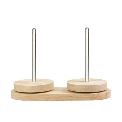 亚克力可转动毛线轴木架旋转实木