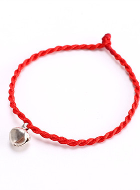 铃铛十二生肖桃木牛年红绳手链