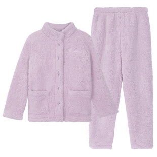 【羊羔绒】安莉芳可外穿加厚睡衣本命年红色马年情侣款家居服套装