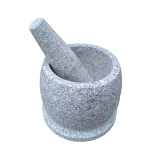 麦饭石石臼蒜臼子药臼大号捣蒜器捣碎药罐打蒜泥石头压蒜研磨药杵