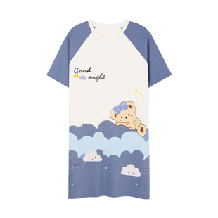 情侣睡衣夏季纯棉短袖甜美可爱女士卡通男士可外穿薄款家居服套装