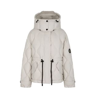 YAYA鸭鸭2025新款运动风加厚外套连帽宽松中长款冬季保暖羽绒服女