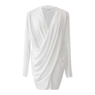 【森林北同款】TU女装  V领松弛感宽松上衣26春季新款雕塑感衬衫