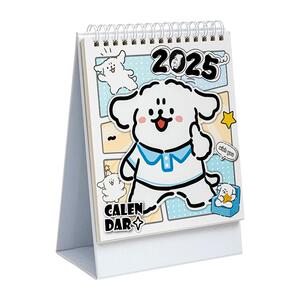 台历2025年新款桌面日历线条小狗办公室创意摆件每天一页计划本万年历打卡简约工作记事周历ins风蛇年月历架