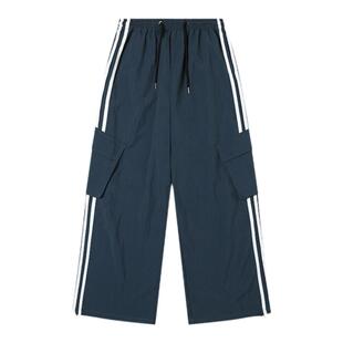 丛林老虎侧边条纹裤工装裤男2026新款美式休闲宽松抽绳裤子运动裤