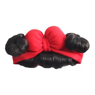 韩版婴儿发饰女宝宝可爱超萌假发发带婴幼儿百天不勒头蝴蝶结头饰