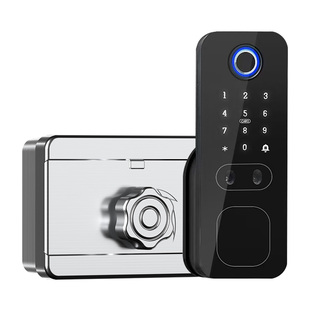 3D人脸老式铁门智能锁免改孔安装牛头锁大铁门智能锁指纹锁密码锁