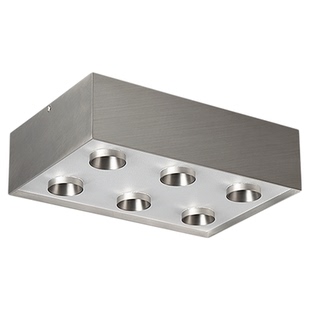 六头明装斗胆灯不锈钢包豪斯客厅主灯筒灯射灯一体卧室吸顶灯银色