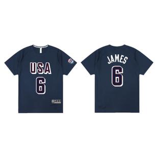 美国男篮詹姆斯库里训练投篮服短袖 美式杜兰特篮球运动休闲T恤男