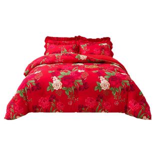 东北大花喜被婚庆棉被亲肤棉纤维被子结婚庆喜陪嫁春秋被加厚冬被