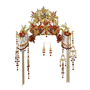 汉服婚礼新娘凤冠明制头饰皇后大婚发冠中式新款奢华重工大气饰品