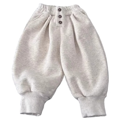 儿童裤子加绒保暖韩版休闲卫裤