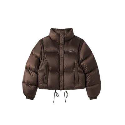 女士短款羽绒服可拆卸袖子