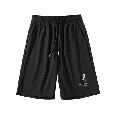 真维斯2025新款黑色冰丝五分裤男