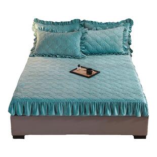 冬季牛奶绒床笠加厚夹棉一米八加绒床垫保护罩2024新款珊瑚绒床罩