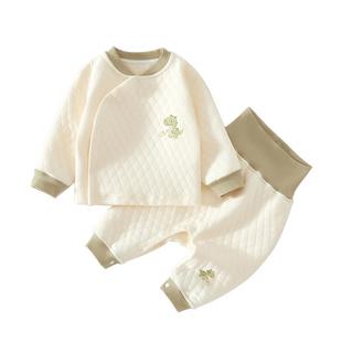 婴儿衣服秋冬夹棉分体套装保暖冬季宝宝冬装纯棉婴幼儿冬天男薄棉