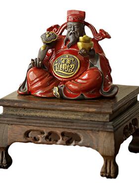 陶瓷财神爷招财佛像摆件新中式客厅玄关桌面装饰家居摆设开业送礼