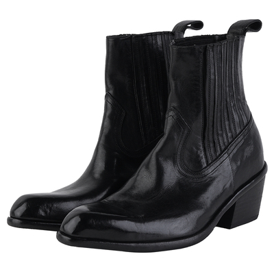 GS工匠系列水洗马皮中跟西部靴