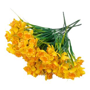 仿真花假花绿植隔断绢花箱装饰插花造景配材软胶塑料花水仙花摆件