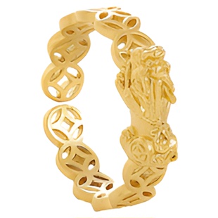 沙金招财吞金貔貅戒指女款设计小众指环旺财尾戒小指2025新款爆款