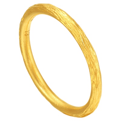 潮宏基生生不息黄金戒指女戒足金戒圈古法结婚三金婚戒卟生日礼物