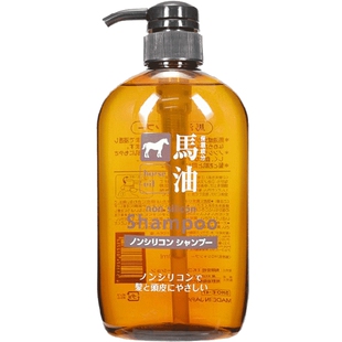 日本Horse Oil熊野油脂马油无硅油洗发水 清爽滋润去屑防脱600ml