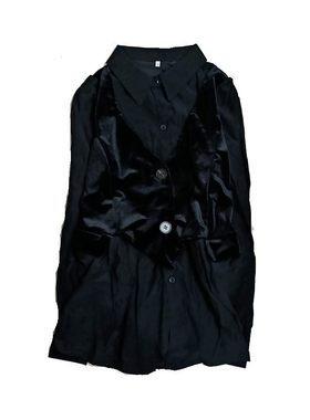 上衣丝绒马甲拼接雪纺假两件衬衫