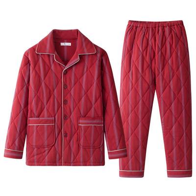 红色本命年男士睡衣冬款加厚保暖