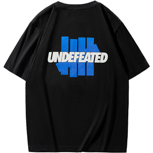 不败五道杠 HIAUTO UND夏季圆领短袖字母LOGO印花男女情侣款T恤潮