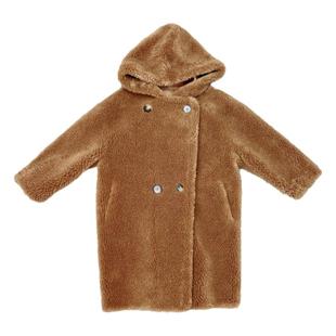 拓伴 儿童羊剪绒皮草女童皮毛一体外套中大童长款羊羔毛大衣冬新