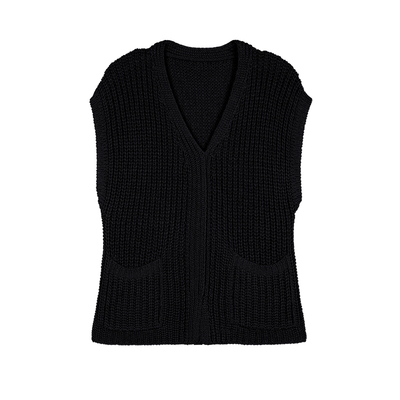 MRS日本合纸纱圆领镂空针织背心