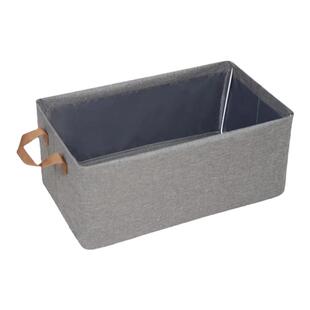 留存道可折叠灰色阳离子收纳盒加粗钢架手提式收纳筐布艺百搭