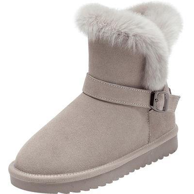 达芙妮真皮雪地靴女防滑超厚东北