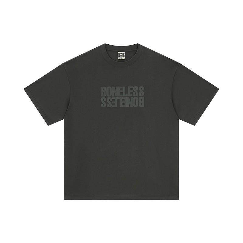 BONELESS 基础正反logo厚板印花短袖T恤美式高街男女衬衫夏季tee
