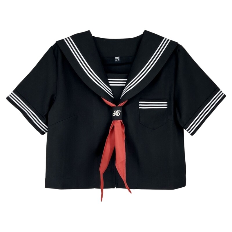 兔言舍改良黑三本水手服日系原创学院风JK制服不良风中裙长裙套装