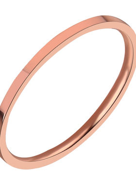 18k彩金玫瑰金韩版时尚光面戒指