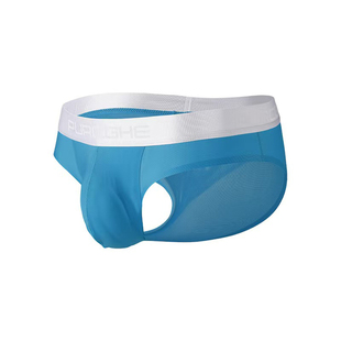 无痕三角显大内裤男士冰丝超薄透气低腰枪蛋分离防潮半透明大囊袋