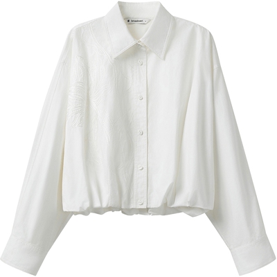 【播奥莱】播商场同款中式刺绣外套女25春花苞下摆上衣BDS1WD1403