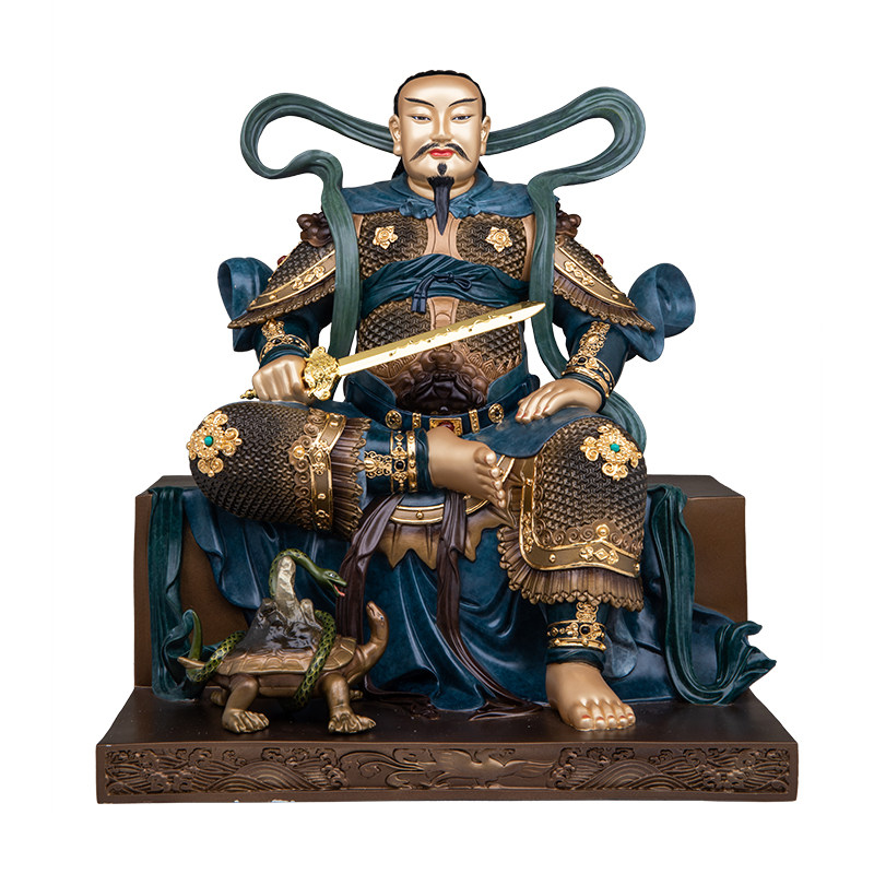 玄天上帝真武大帝铜彩绘供奉像