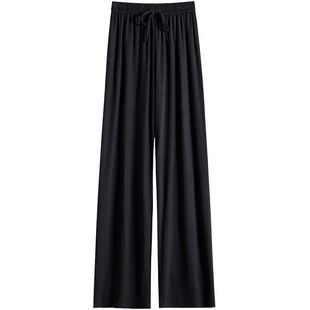 大码200斤胖mm黑色雪尼尔裤子女冬季加绒梨形身材高腰遮胯阔腿裤