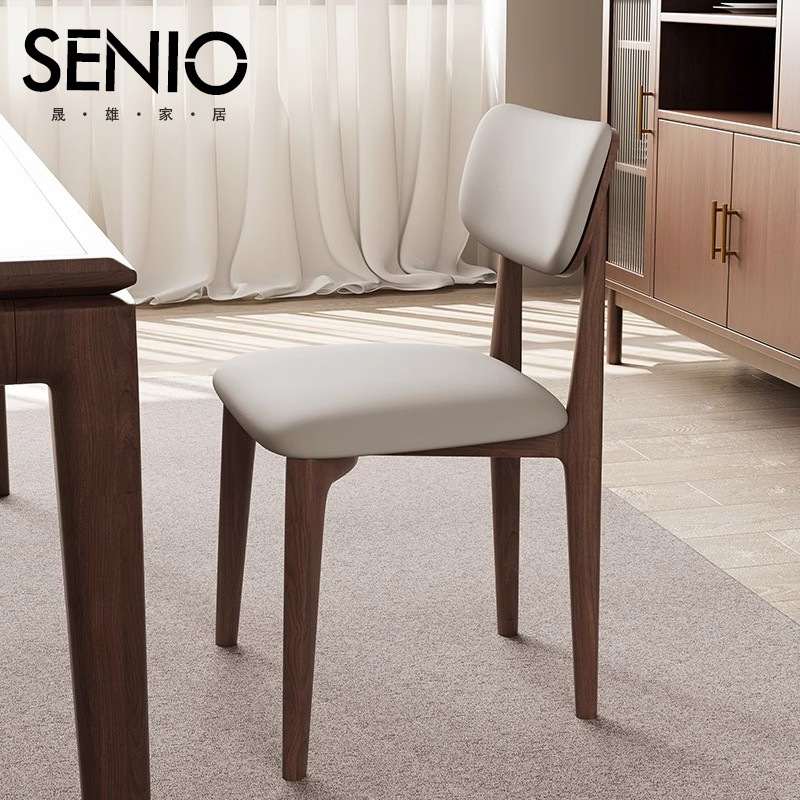 轻奢实木餐椅有靠背餐厅凳子用意家白蜡椅子设计师简约现代木式