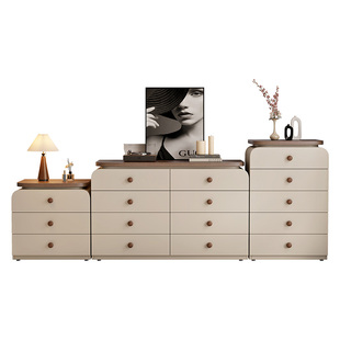 2025新款卧室五斗柜实木客厅储物抽屉柜床尾置物柜收纳床头柜靠墙