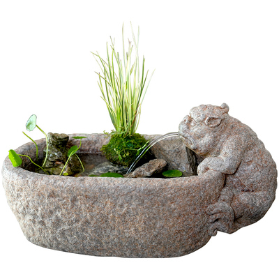 水磨坊中式貔貅招财桌面流水摆件