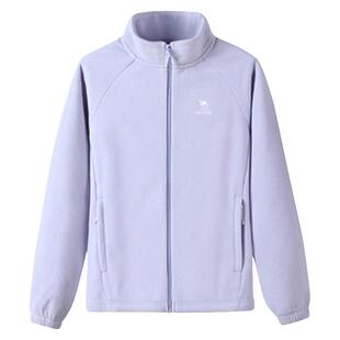 骆驼运动摇粒绒外套男女款2025秋季薄绒保暖内胆立领开衫外套夹克