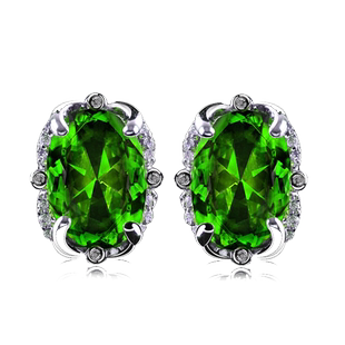 法国IDee耳钉女S925纯银耳坠百搭2025小众设计时尚祖母绿宝石饰品