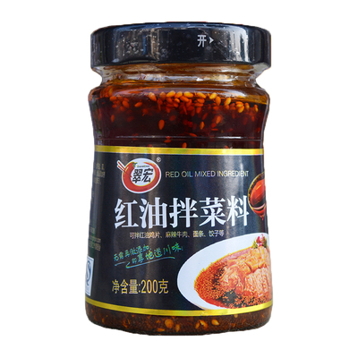 翠宏红油拌菜料200g泼辣椒红油