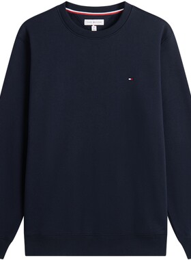 Tommy男装休闲纯色圆领抓绒卫衣