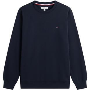 【抓绒圆领】Tommy26秋冬新款男女休闲简约小绣标纯色套头衫卫衣