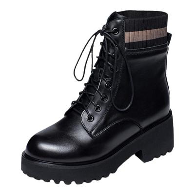 头层牛皮真皮马丁靴冬季低跟棉鞋