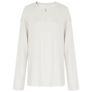 COCOBELLA新款圆领白色拉链毛衣女早春休闲套头针织衫MZ3301-3